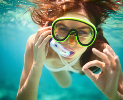 Girl snorkeling