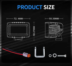 2" LED light bar dimensions