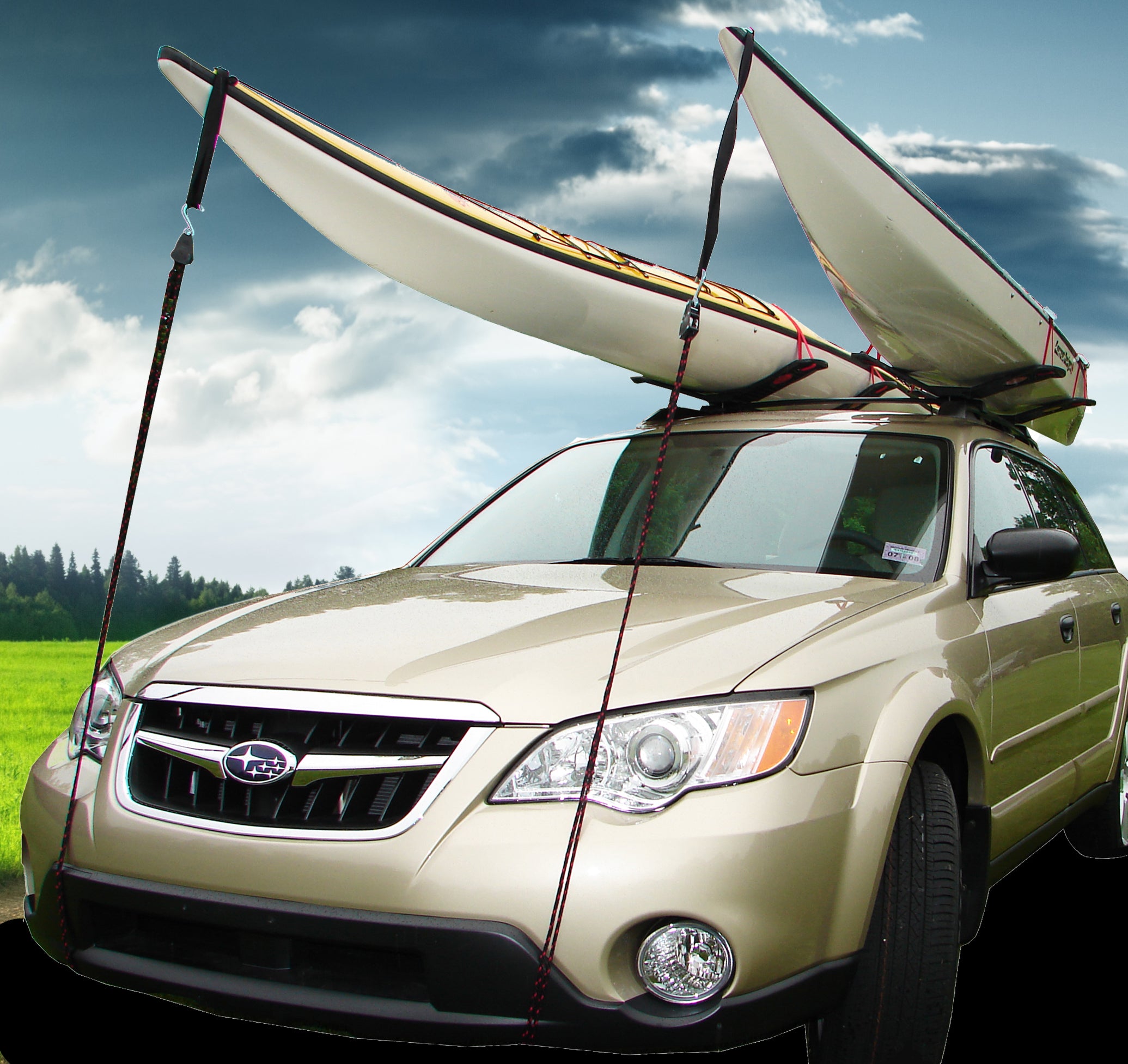 Malone - SeaWing Kayak Carrier with Tie-Downs - V Style - Rear Loading